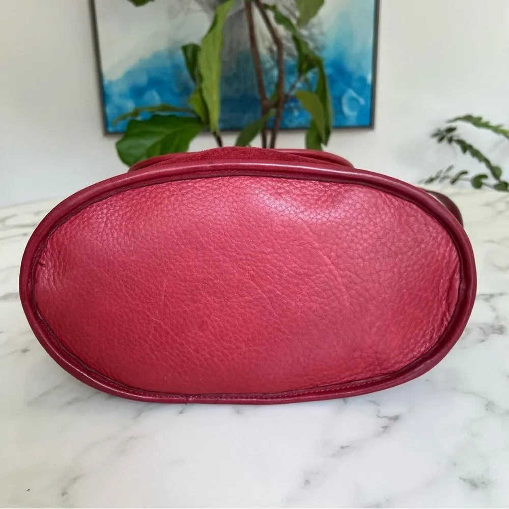 Coach Vintage Berkeley Convertible Backpack 9016 Red Leather and Suede Ruff Out
